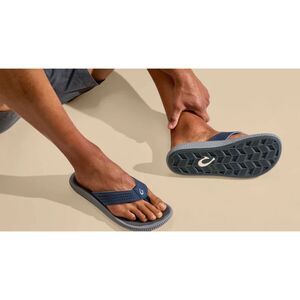 OluKai Men's Ulele  Blue Depth/Charcoal Beach Sandals New